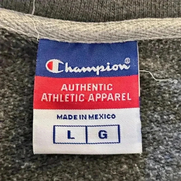 Gray and Navy 1990s Pullover Champion Sweatshirts, size Large - Picture 7 of 8